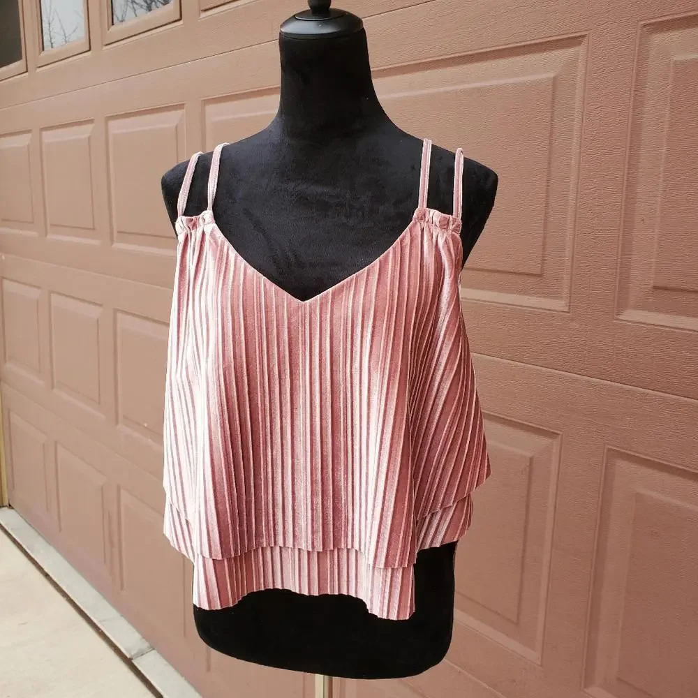 NWT JACK by BB DAKOTA Touch of Velvet Pink Camisole Tank Size Medium - Picture 4 of 13